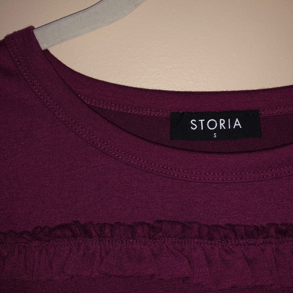 Maroon Ruffle Top - Picture 3 of 5